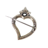 Antique Georgian Silver Crystal Witches Heart Brooch