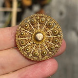 Antique 14k Gold Zeeland Etruscan Cannetille Brooch