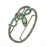 Antique Georgian Victorian Silver Turquoise Snake Buckle