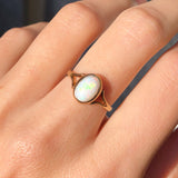 Antique 9ct Gold Opal Solitaire Ring