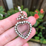 Antique Metal Paste Heart Double Sided Locket Pendant