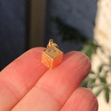 Vintage Gold Italian Miniature Dice Charm