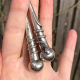 Vintage Sterling Silver Snake Torpedo Earrings