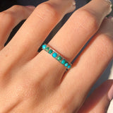 Antique Silver Turquoise Eternity Ring