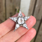 Antique Victorian Silver Paste Star Brooch
