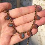 Antique Edwardian Saphiret Glass Chain Necklace