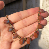Antique Edwardian Saphiret Glass Chain Necklace