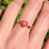 Antique Gold Carved Coral Heart Ring