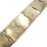 Vintage Art Deco Czech Floral Enamel Rhinestone Panel Bracelet