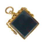 Antique Victorian 9ct Gold Bloodstone Spinning Fob Charm Pendant