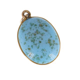 Antique Blue Speckled Aventurine Glass Charm