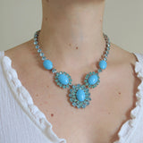Vintage Mid Century Christian Dior Mitchel Maer Blue Glass Necklace