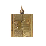 Antique Gold Plated Engraved Book Locket