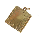 Antique Gold Plated Engraved Book Locket