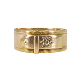 Antique Victorian Coley Brothers Gold & Diamond Buckle Ring