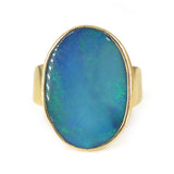 Vintage Mid Century 9ct Gold Large Opal Statement Cocktail Ring