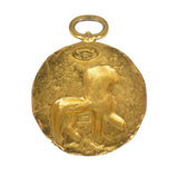 Contemporary Chanel Gold Lion Medallion Pendant