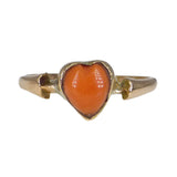 Antique Gold Carved Coral Heart Ring