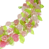 Vintage 1967 Christian Dior Lucite Pink Flower Necklace & Earrings Set
