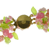 Vintage 1967 Christian Dior Lucite Pink Flower Necklace & Earrings Set