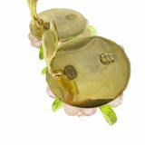 Vintage 1967 Christian Dior Lucite Pink Flower Necklace & Earrings Set