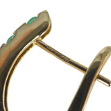 Contemporary Gold Diamond & Emerald Horseshoe Hoop Earrings