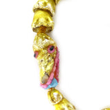 Antique Venetian Franchini Gold Chinese Dragon Foil Oriental Lampwork Glass Bead Necklace