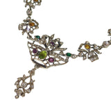 Antique Edwardian Silver Giardinetti Paste Necklace
