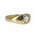 Antique Victorian 9ct Gold Rock Crystal Gypsy Ring