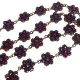Antique Victorian Silver Garnet Floral Festoon Necklace