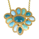 Vintage Mid Century French Blue Gripoix Glass Bead Necklace