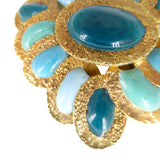 Vintage Mid Century French Blue Gripoix Glass Bead Necklace