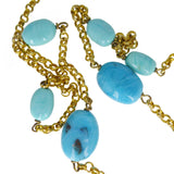 Vintage Mid Century French Blue Gripoix Glass Bead Necklace