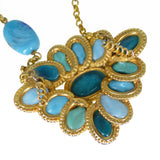 Vintage Mid Century French Blue Gripoix Glass Bead Necklace