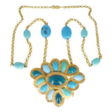 Vintage Mid Century French Blue Gripoix Glass Bead Necklace