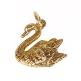 Vintage 1970s 9ct Gold Swan Charm
