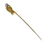 Antique Figural Gold Tone Hand Paste Stickpin
