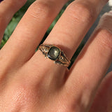 Antique Early Victorian Gold Quartz Mourning Ring
