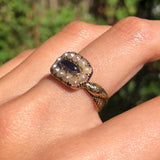 Antique Georgian Gold Amethyst Pearl Ouroboros Snake Ring