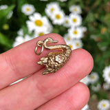 Vintage 1970s 9ct Gold Swan Charm
