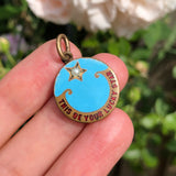 Antique 'This Be Your Lucky Star' Enamel Metal Charm