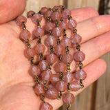 Antique Edwardian Czech Saphiret Glass Faceted Bead Necklace