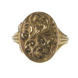 Vintage 9ct Gold Engraved Locket Ring