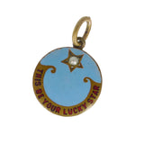 Antique 'This Be Your Lucky Star' Enamel Metal Charm