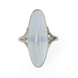 Vintage Silver Moonstone Cabochon Ring M/6