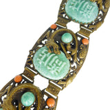 Antique Czechoslovakian Neiger Brothers Figural Oriental Panel Bracelet