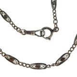 Antique Niello Silver Watch Chain Necklace