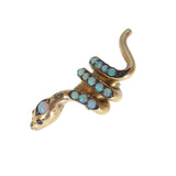 Antique Rolled Gold Opal Snake Slide Charm