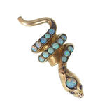 Antique Rolled Gold Opal Snake Slide Charm