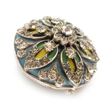 Antique Art Nouveau Plique-à-Jour Floral Paste Motif Brooch